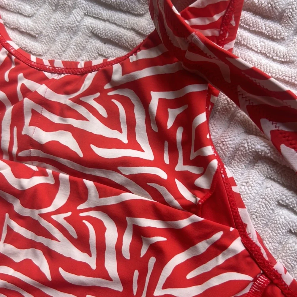 NWT FP x ITS NOW COOL the showtime one piece in fuego Zebra red white size small
